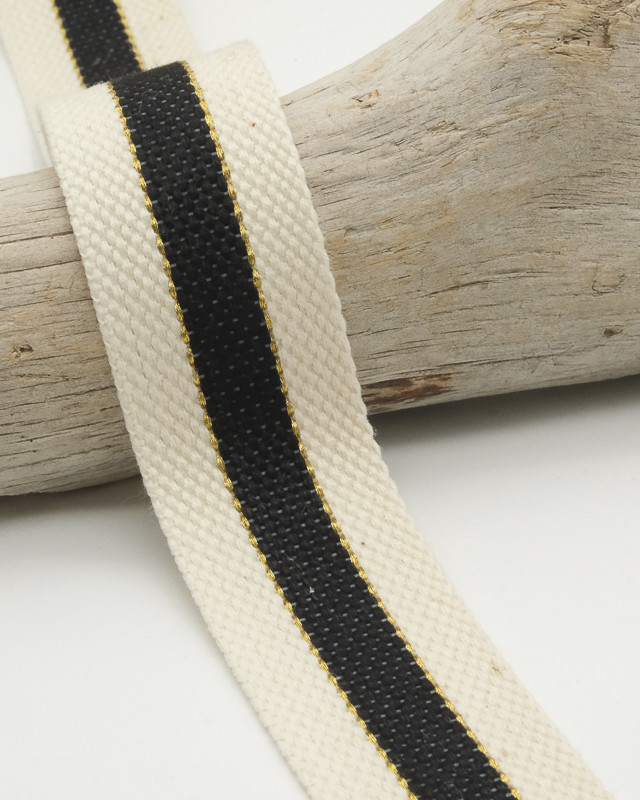 Sangle Coton Lurex Bicolore Noir - Maison Klem